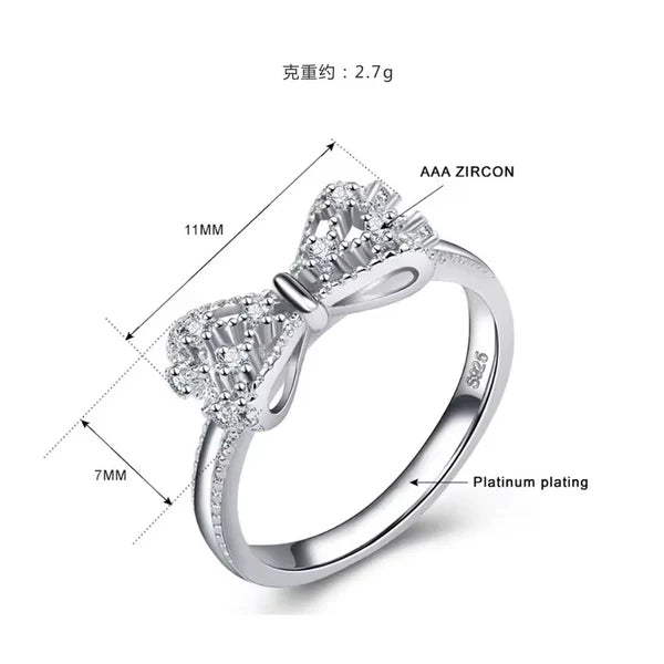Bowknot Cubic Zirconia Ring