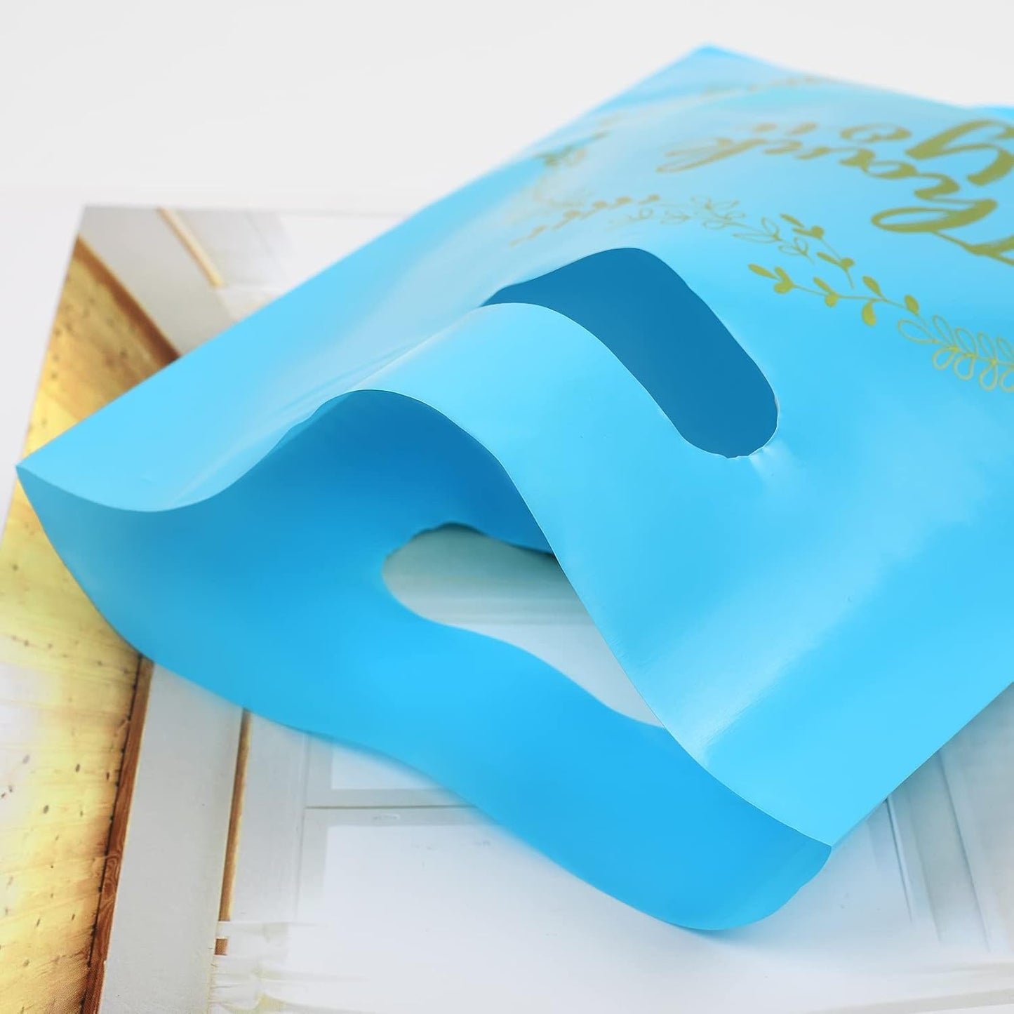 6x8 Blue Thank You Merchandise Bags