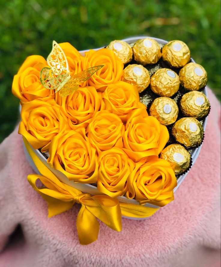 Golden Elegance Chocolate & Rose Gift Box