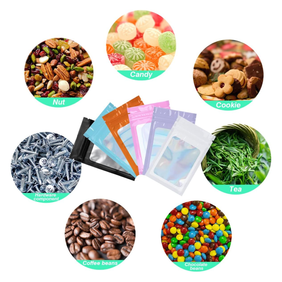 3x4.6 Inch Black Holographic Bags