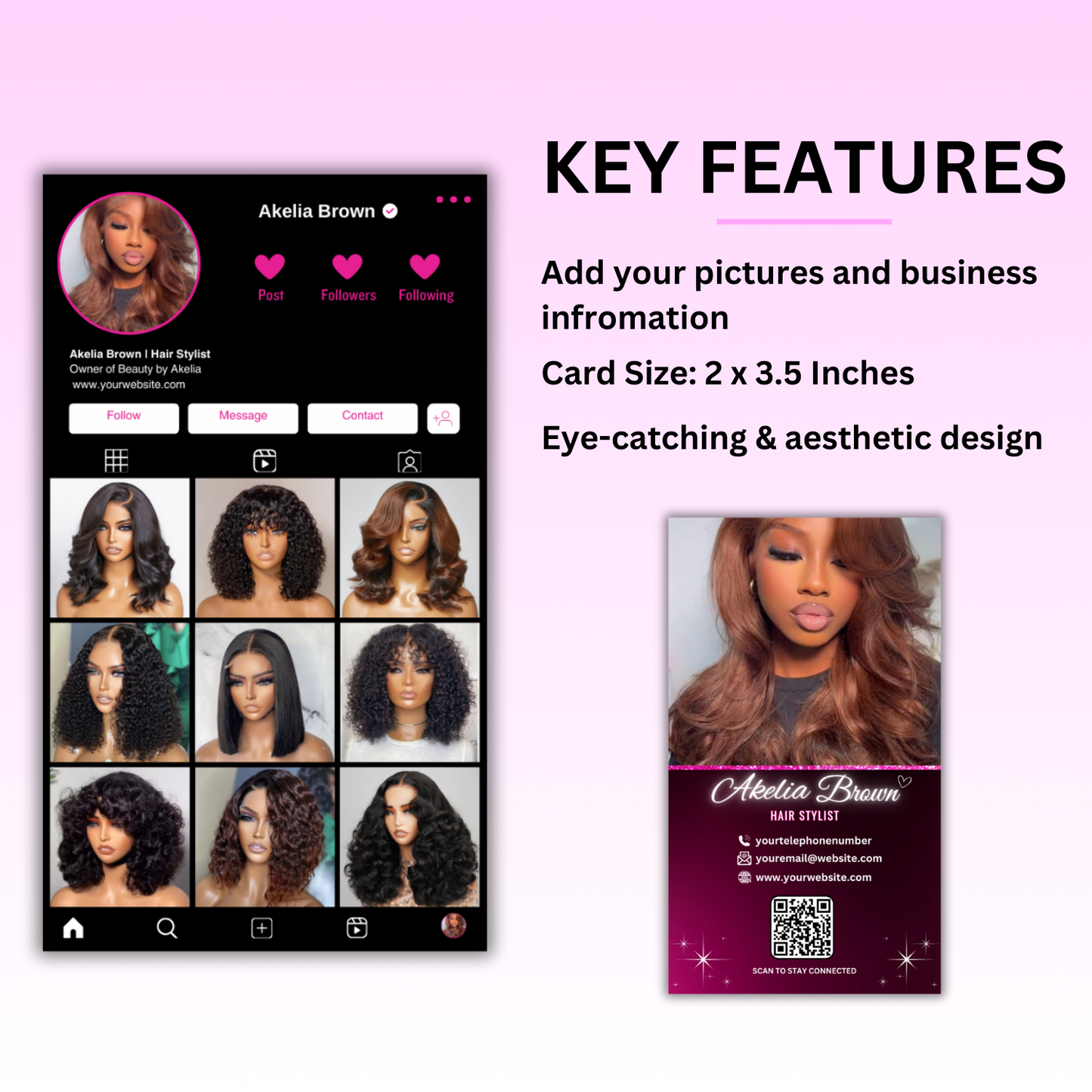 Instagram Style Business Cards - Free Template #1
