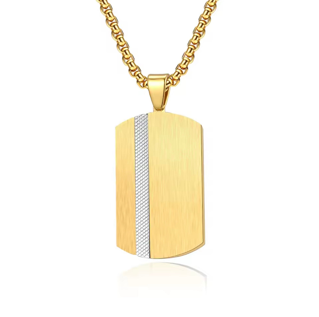 Golden Valor Dog Tag Pendant Necklace