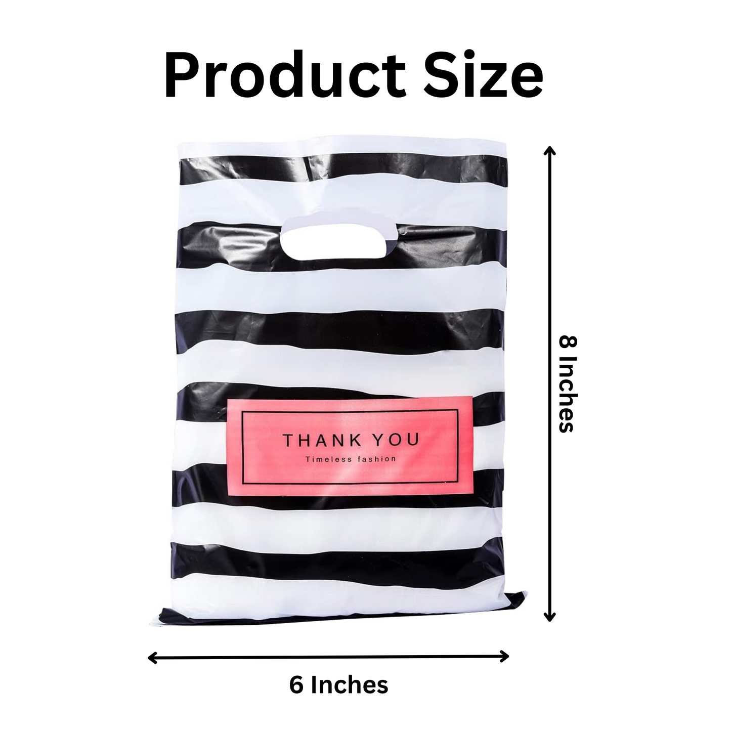 6x8 Black & White Thank You Merchandise Bags
