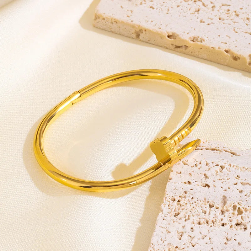 Clover Nail Bangle Bracelet