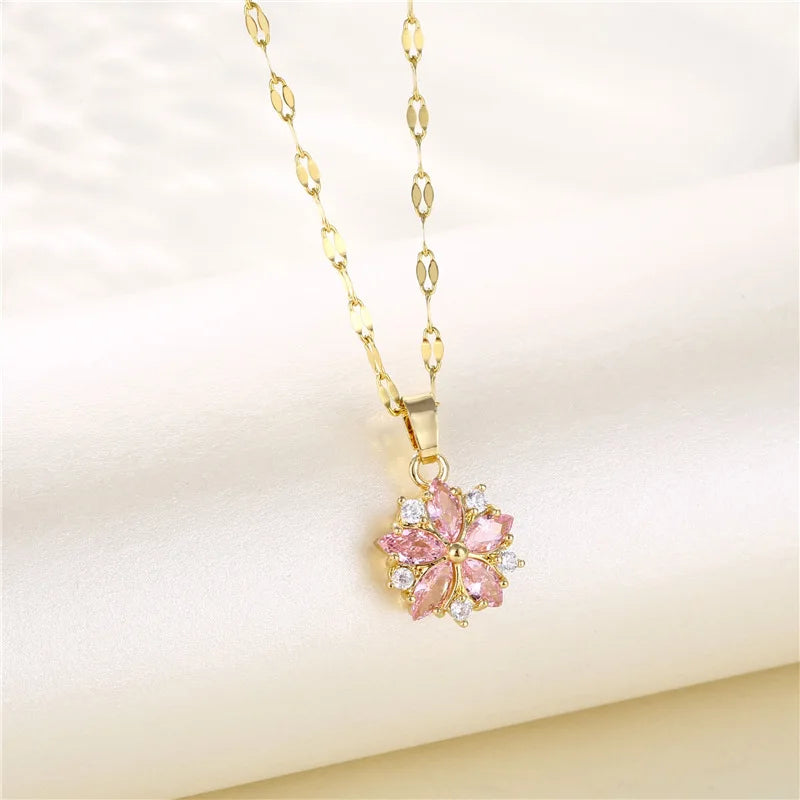 Pink Petal Necklace
