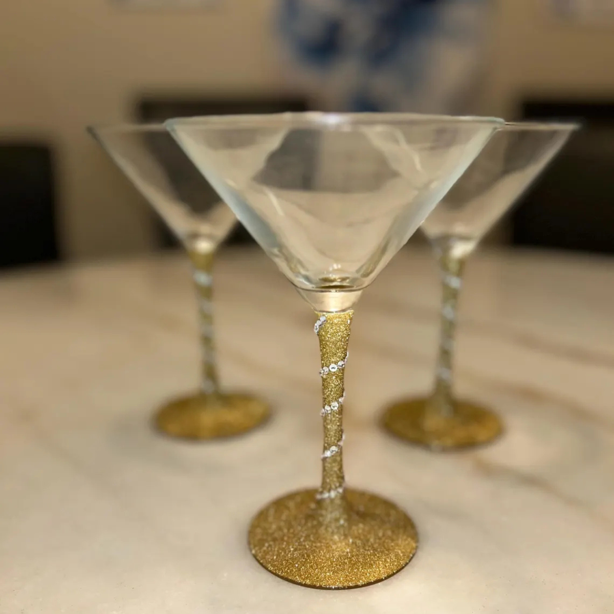 Luxury Custom Glitter Martini Glass