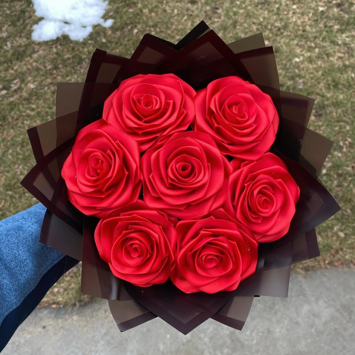Red Satin Rose Bouquet