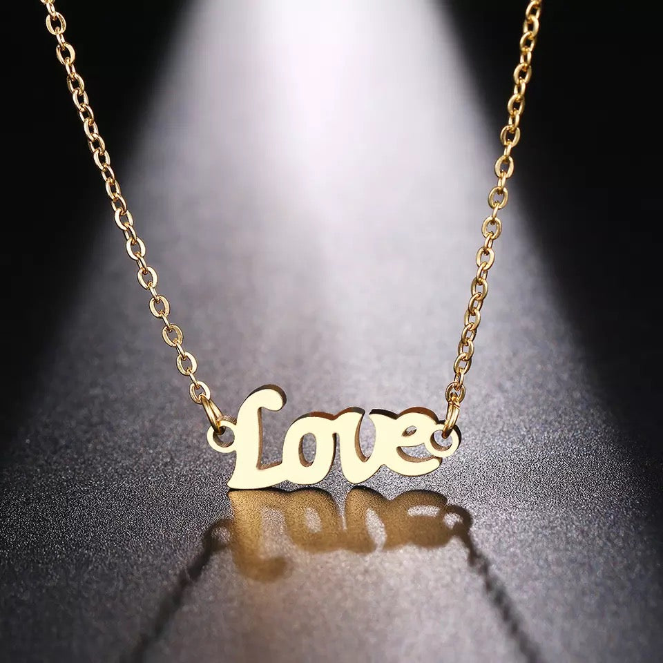 Gold Love Stainless Steel Necklace