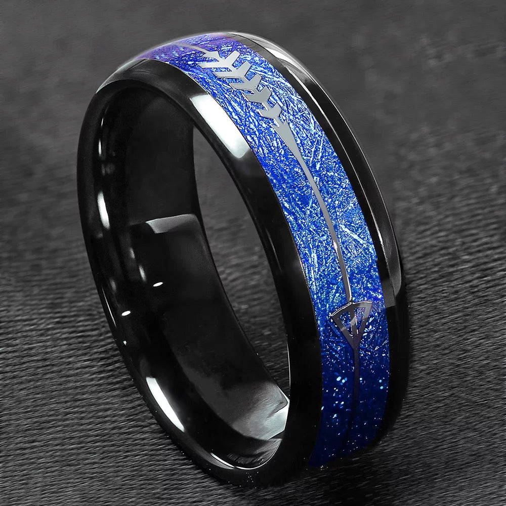 Blue Arrow Stainless Steel Ring