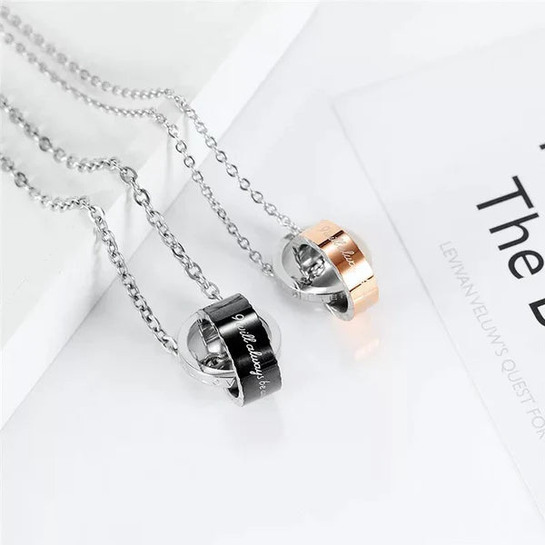 Eternal Love Double Ring Couples Necklace Set