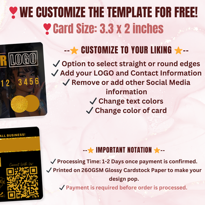 Credit Card Style Business Cards - Free Template