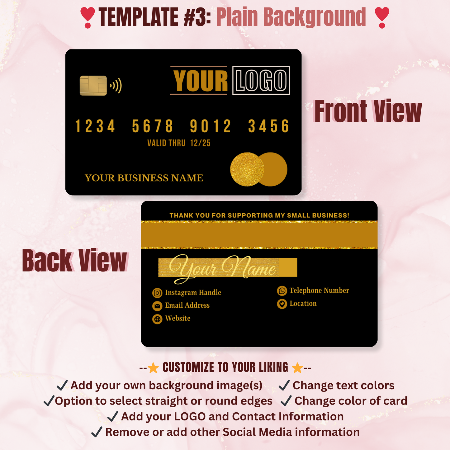Credit Card Style Business Cards - Free Template