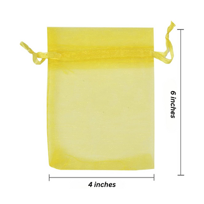 4x6 Inches Yellow Organza Bags