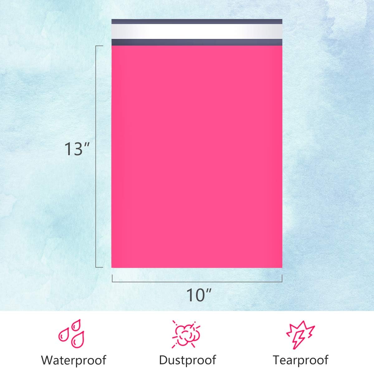 10x13 Inch Hot Pink Poly Mailer Bags