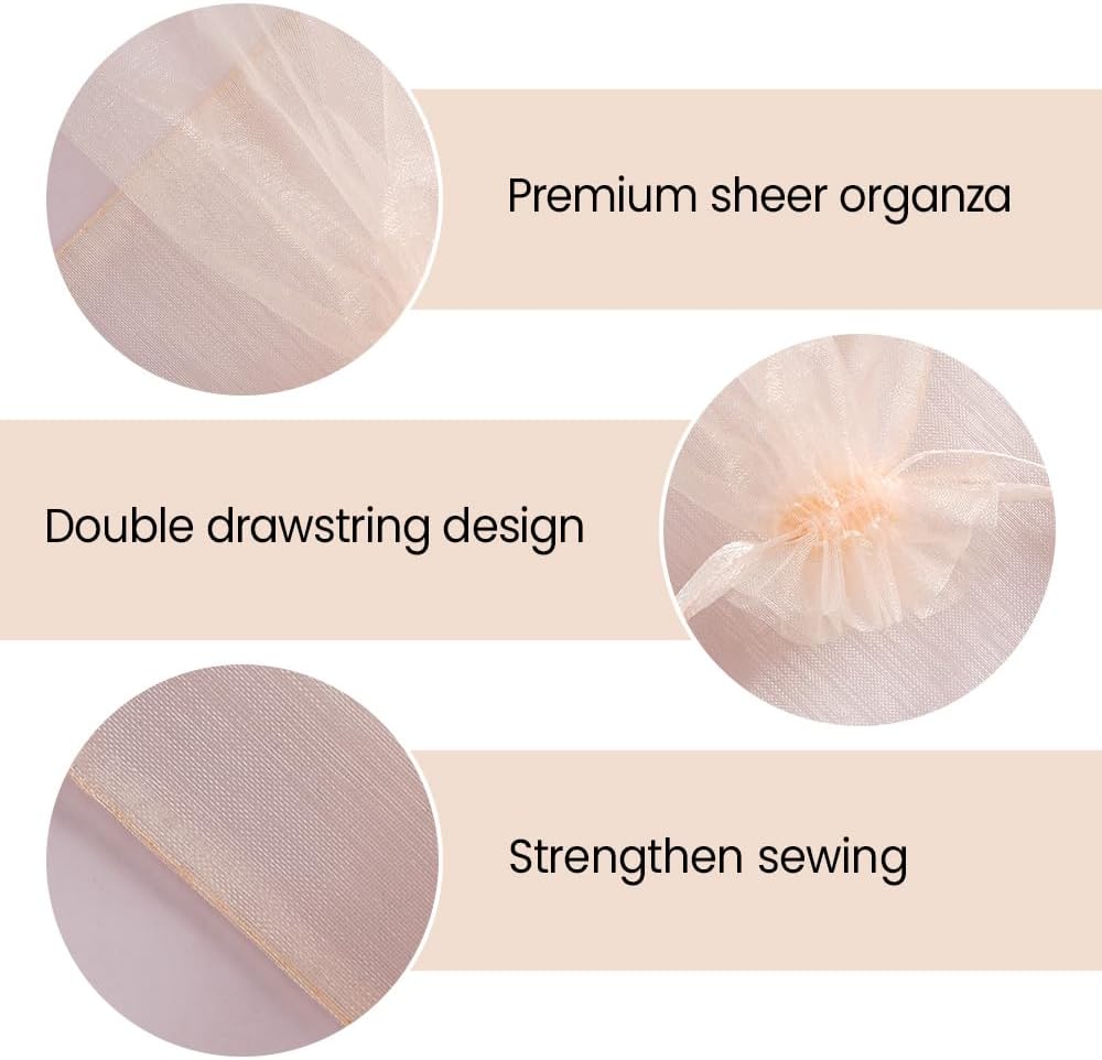 4x6 Inches Champagne Organza Bags