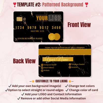 Credit Card Style Business Cards - Free Template