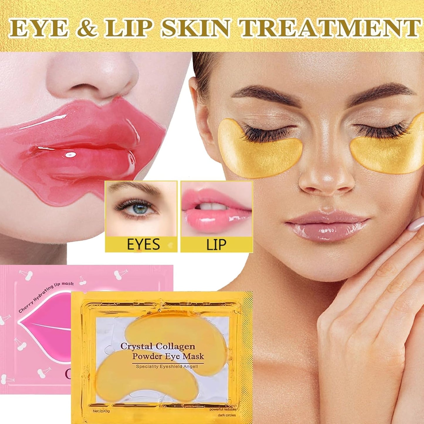 24k Gold Eye Mask & Lip Mask