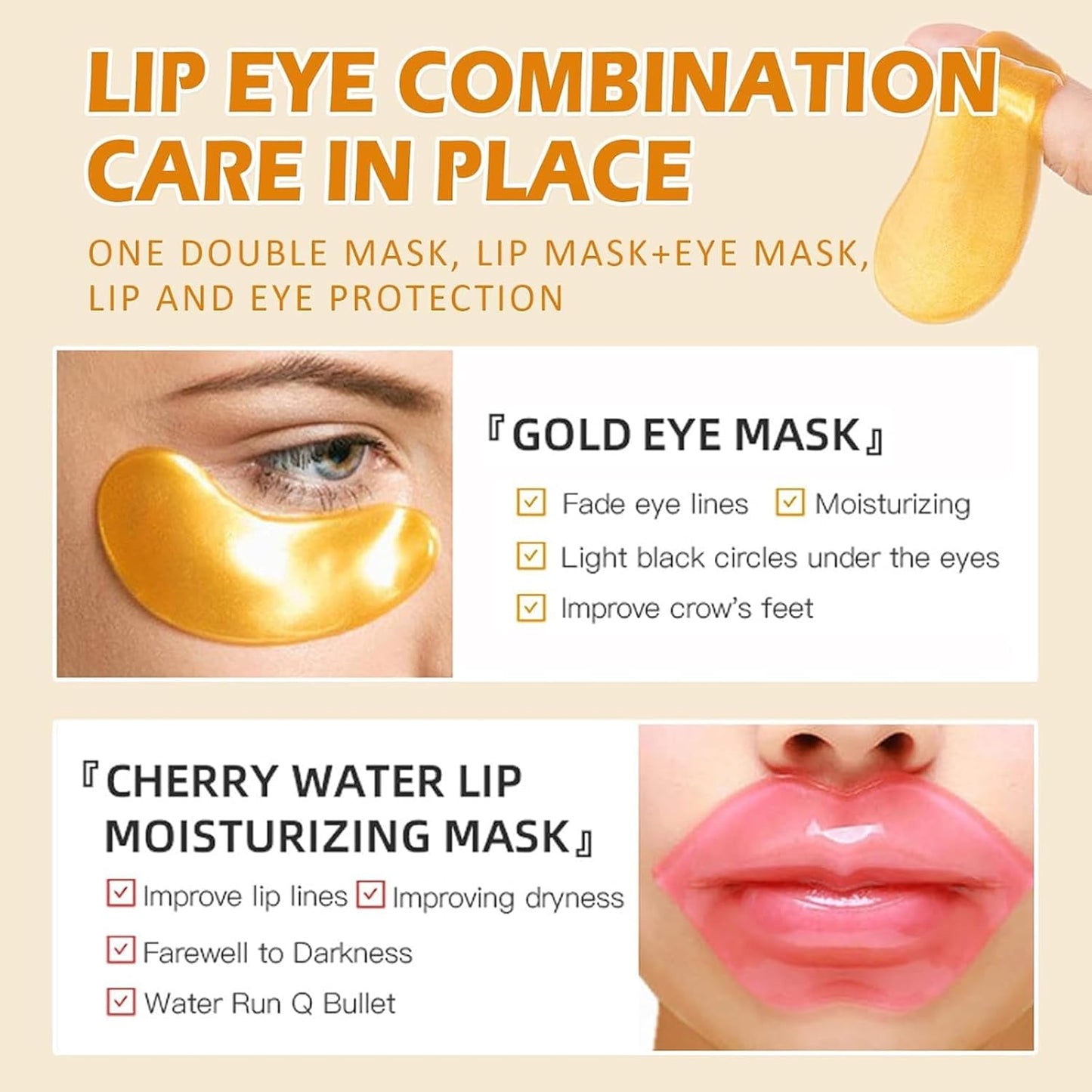 24k Gold Eye Mask & Lip Mask