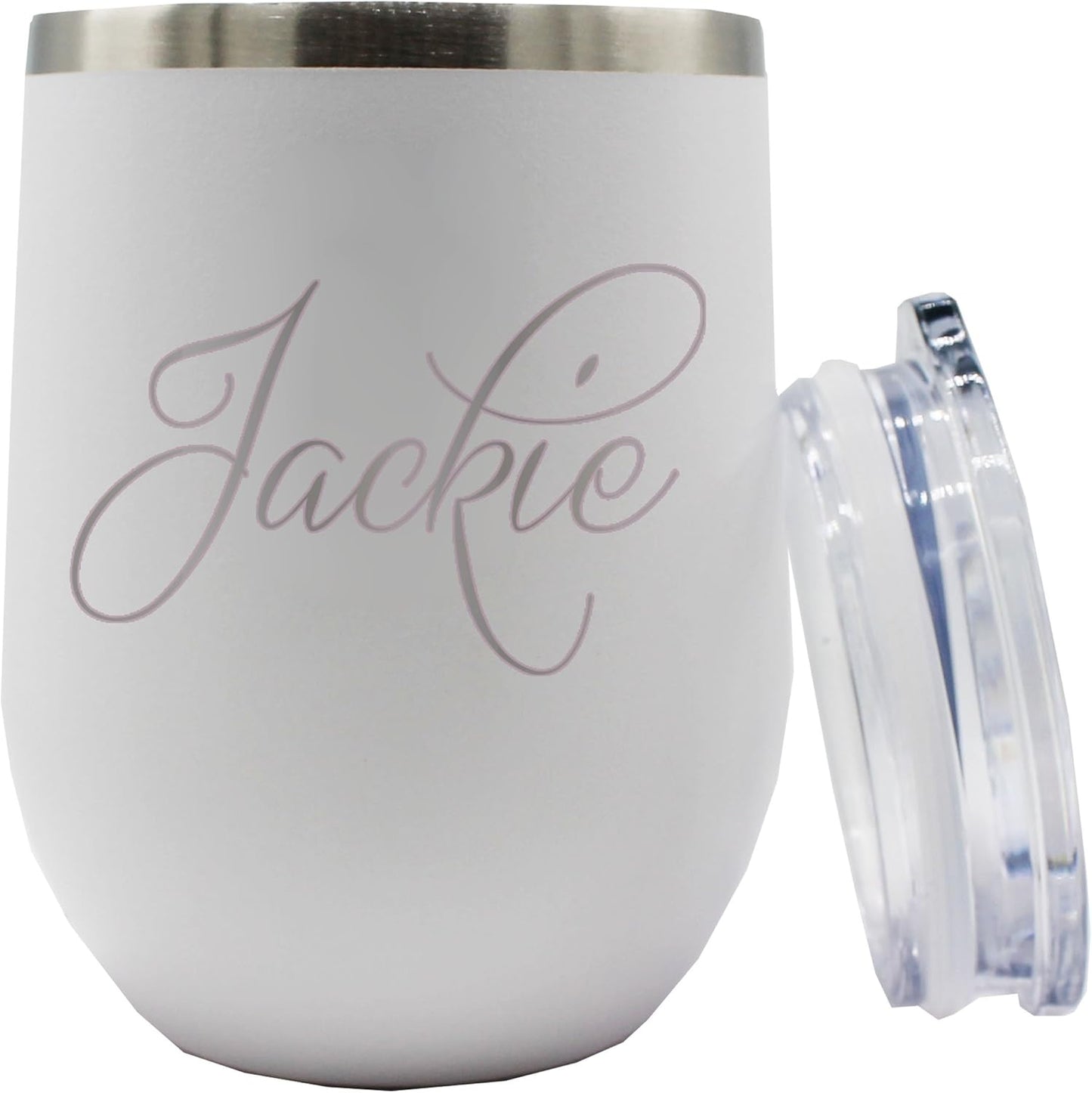 Personalized White 12oz Insulated Stemless Wine Tumbler