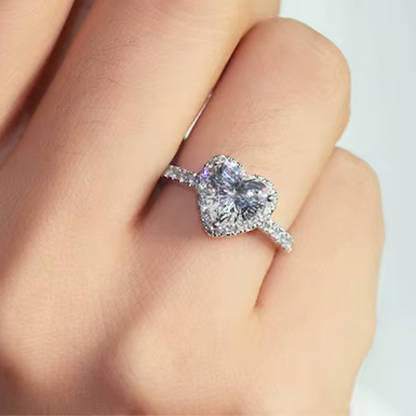 Elegant Heart Sterling Silver Ring