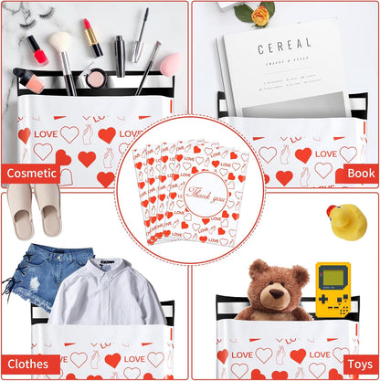 10x13 Inches Red Heart Poly Mailer Bags