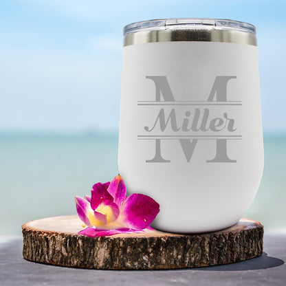 Personalized White 12oz Insulated Stemless Wine Tumbler