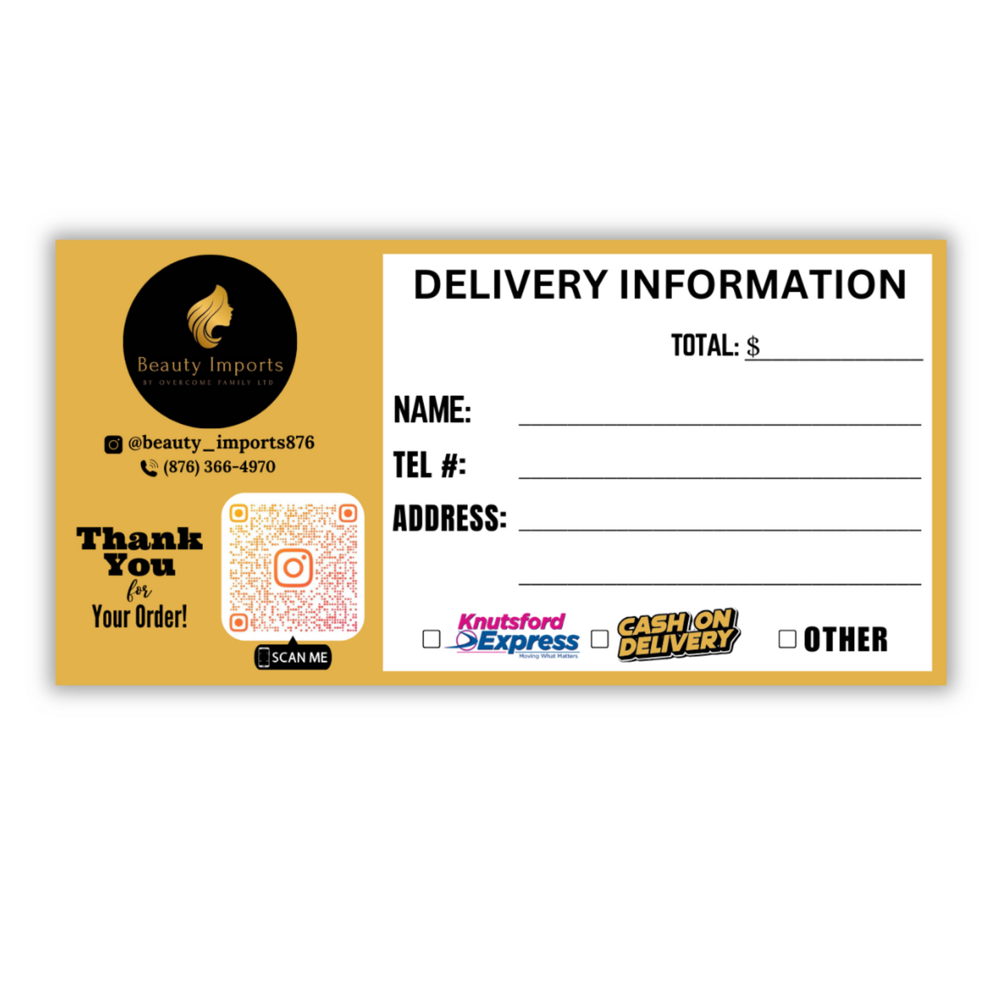 Custom Waterproof Delivery Stickers