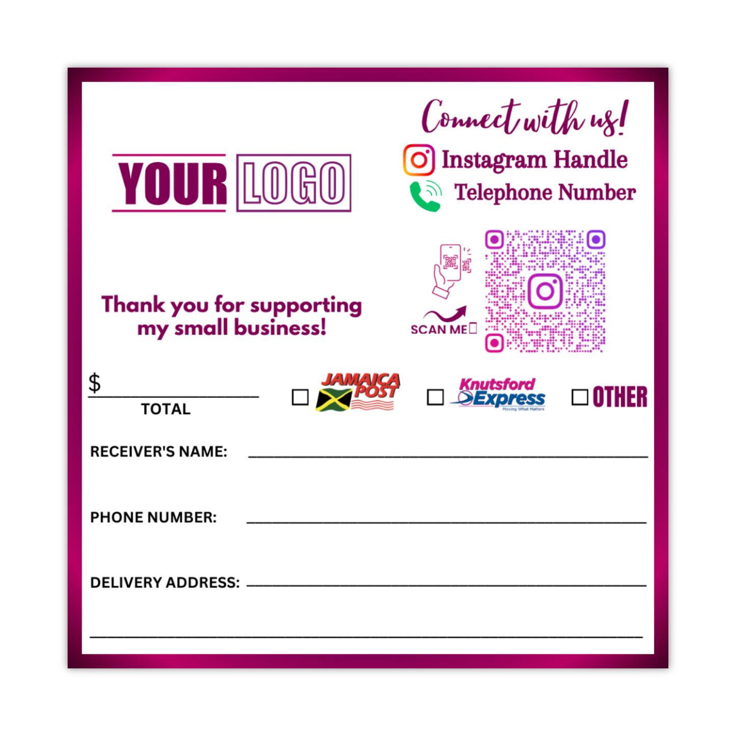 Custom Waterproof Delivery Stickers