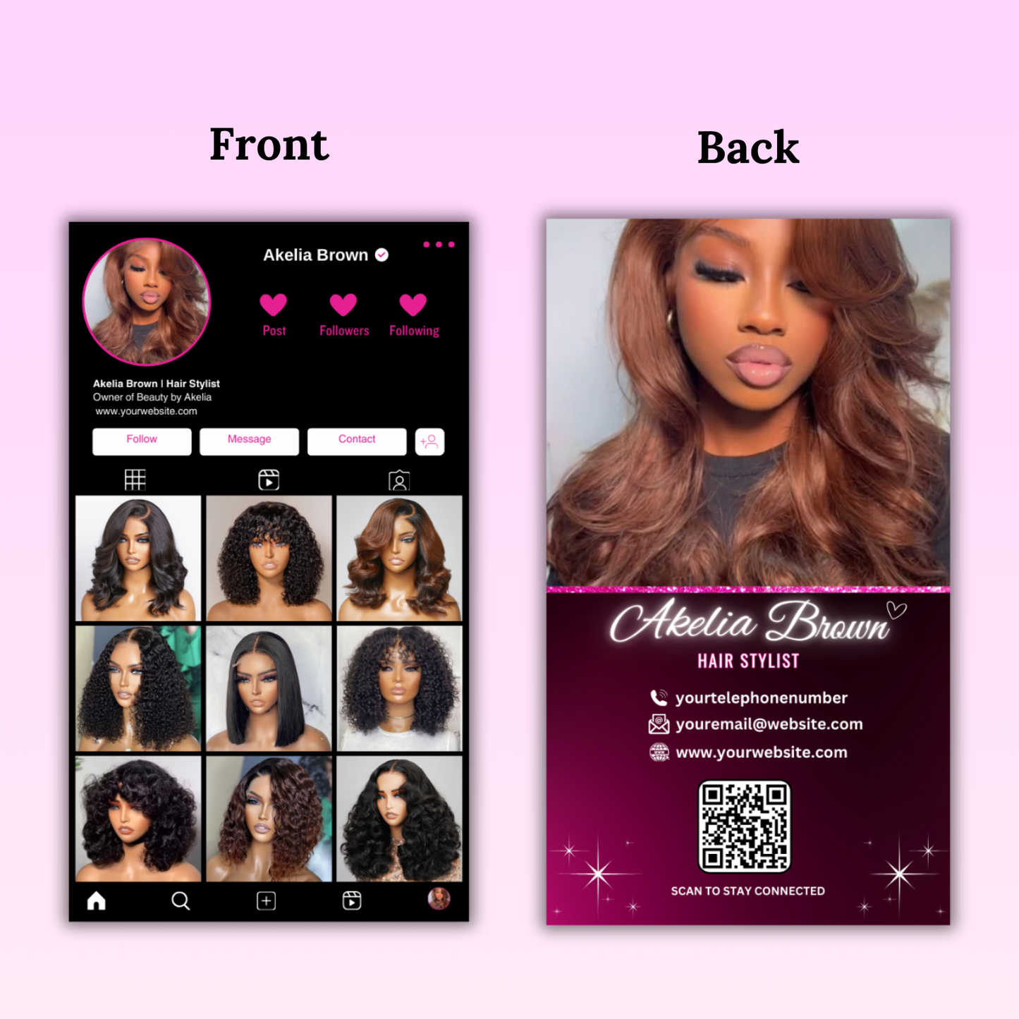 Instagram Style Business Cards - Free Template #1
