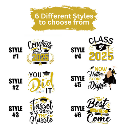 Graduation-Themed UV DTF Cup Wrap Transfer Stickers