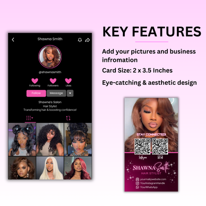 TikTok Style Business Cards - Free Template #1