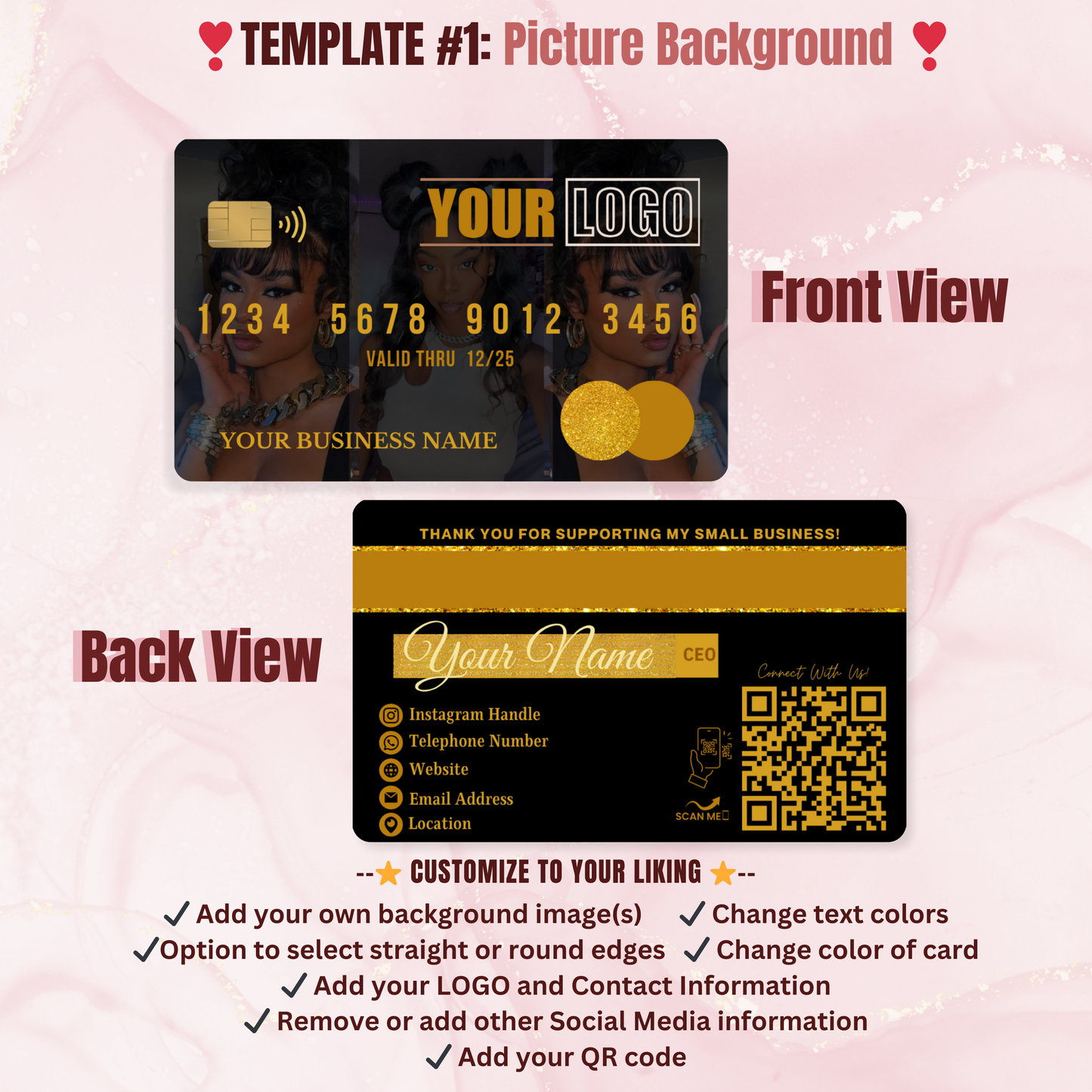 Credit Card Style Business Cards - Free Template