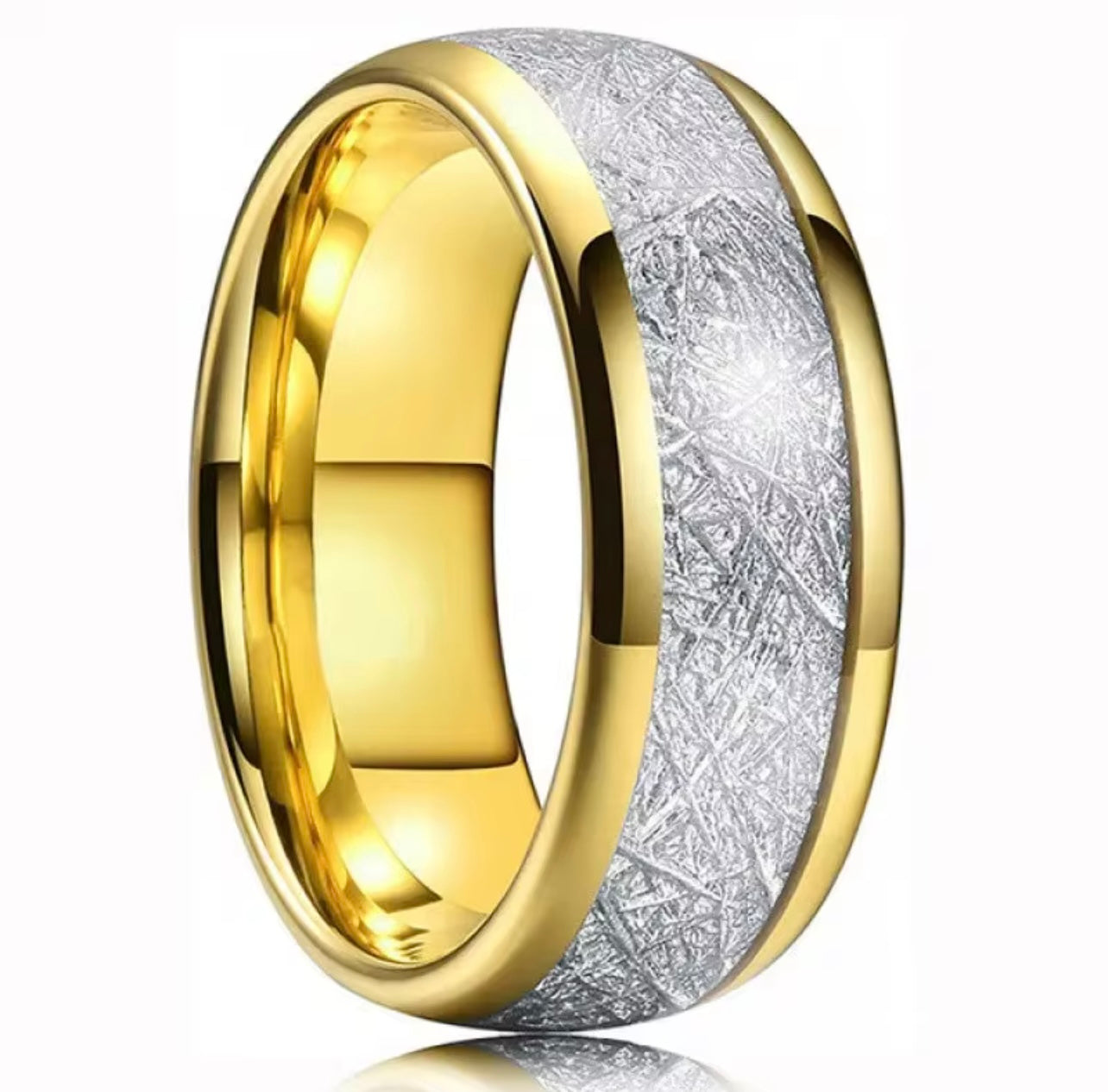 Gold Meteorite Ring For Men