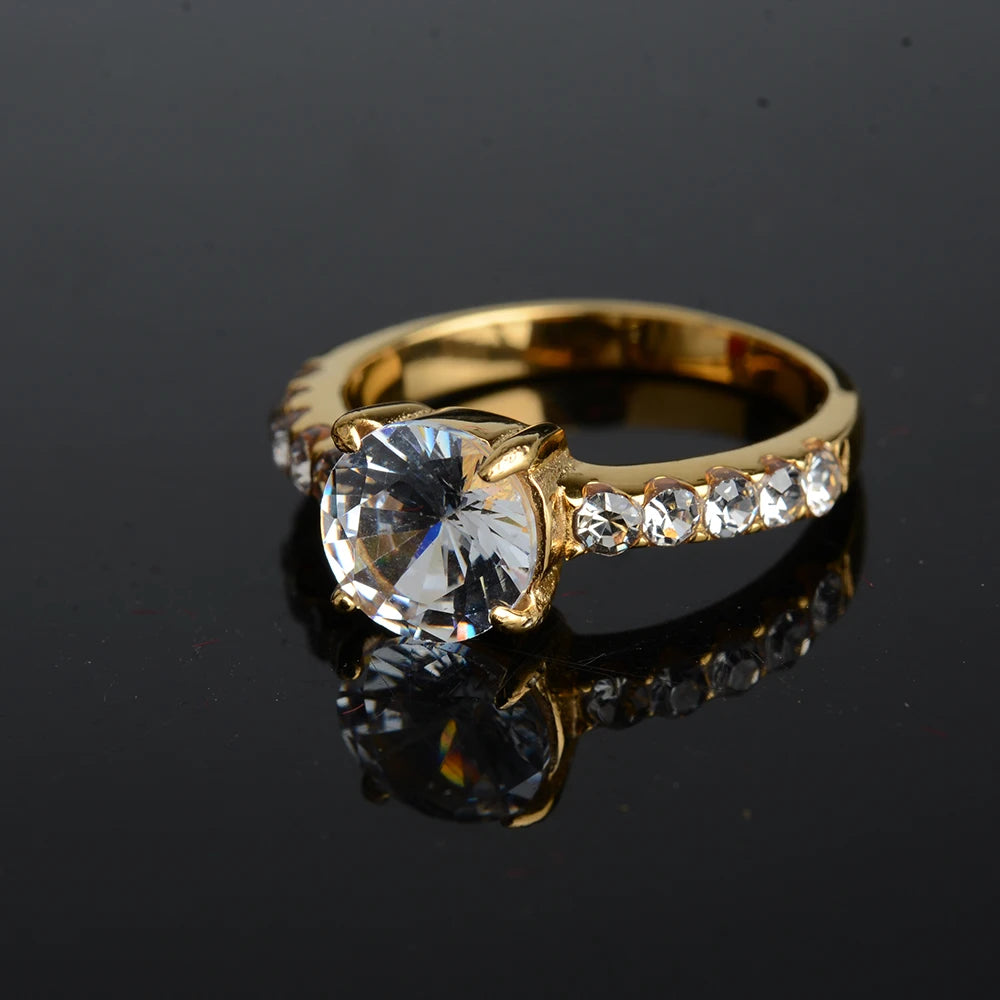 Elegant Gold Stainless Steel Ring