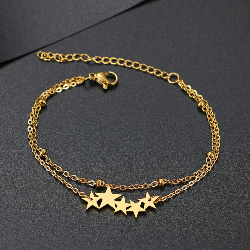 5-Star Multi-layer Bead Chain Bracelet