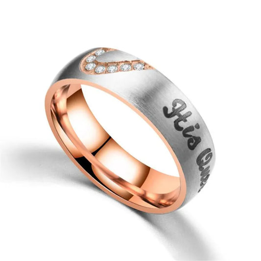 Rose Gold & Silver Splice Heart Ring