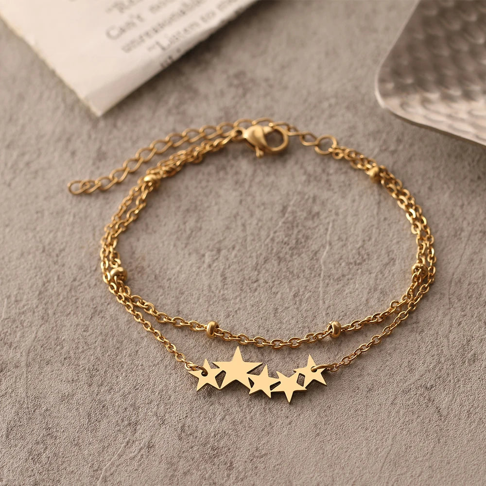 5-Star Multi-layer Bead Chain Bracelet