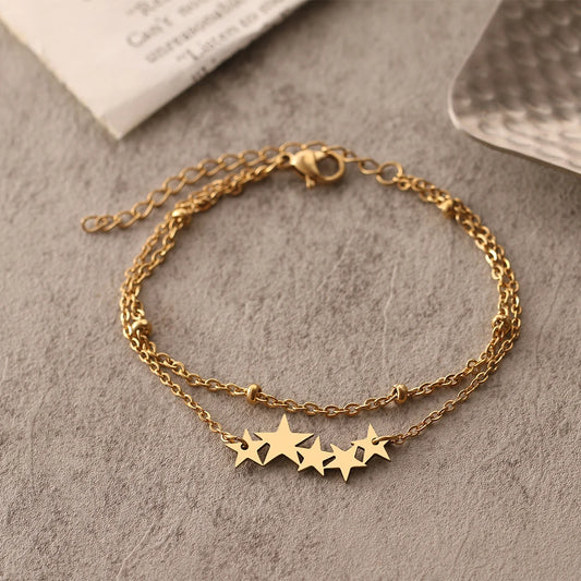 5-Star Multi-layer Bead Chain Bracelet