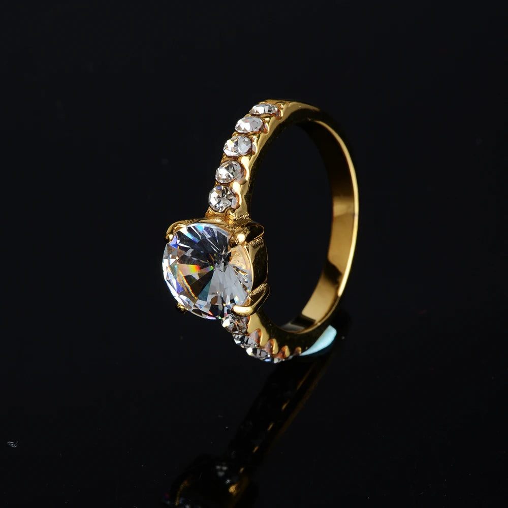 Elegant Gold Stainless Steel Ring
