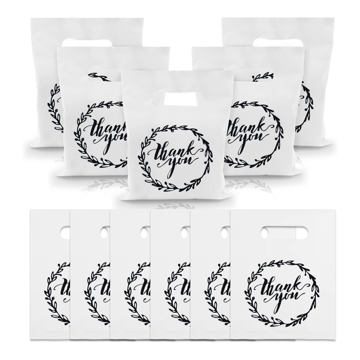 6x8 White Thank You Merchandise Bags