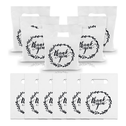 6x8 White Thank You Merchandise Bags