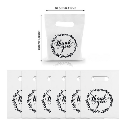 6x8 White Thank You Merchandise Bags