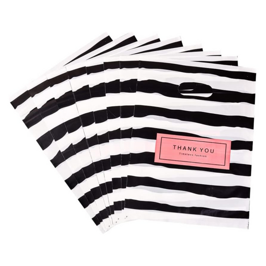 6x8 Black & White Thank You Merchandise Bags