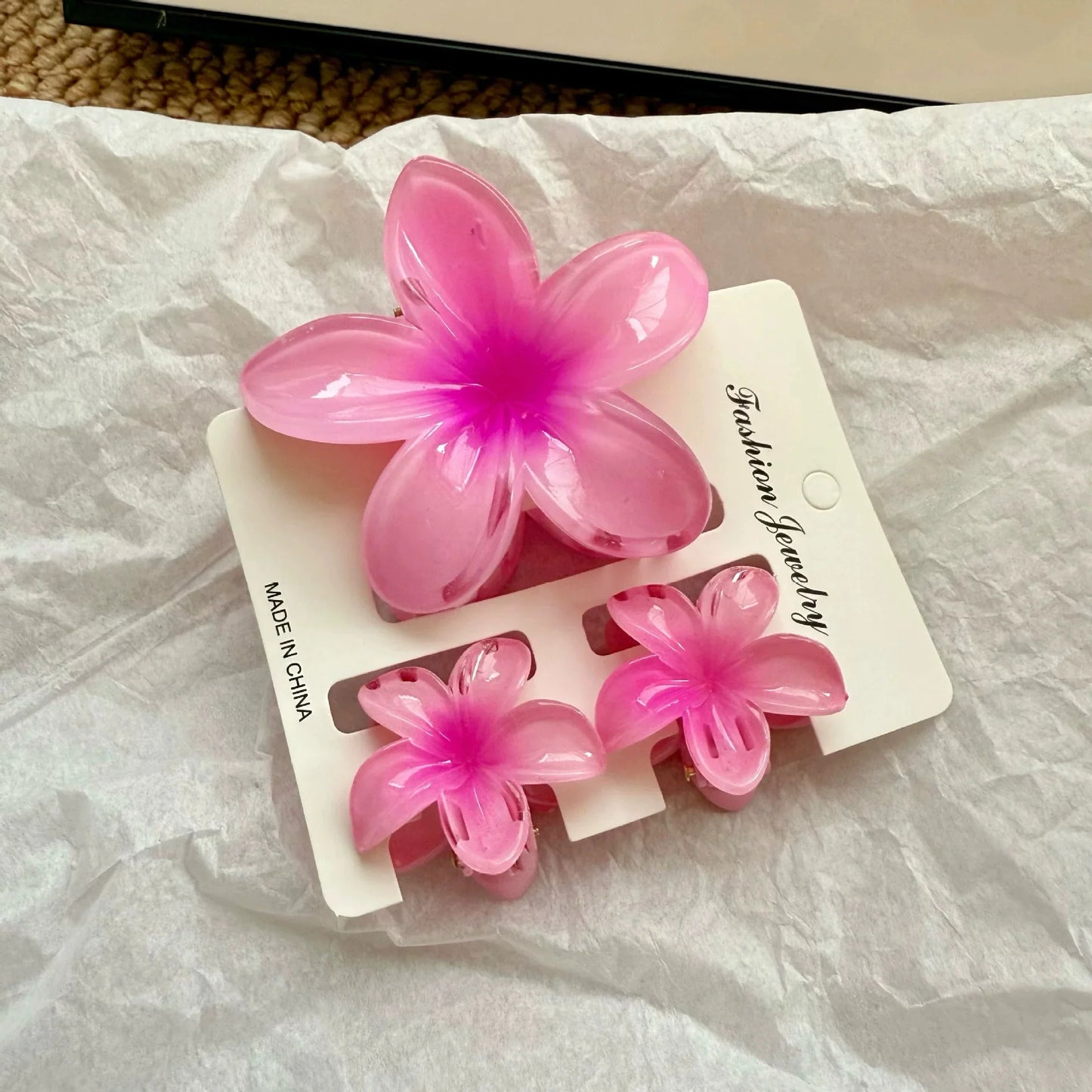 Pink Blush Bohemian Hair Clip Set