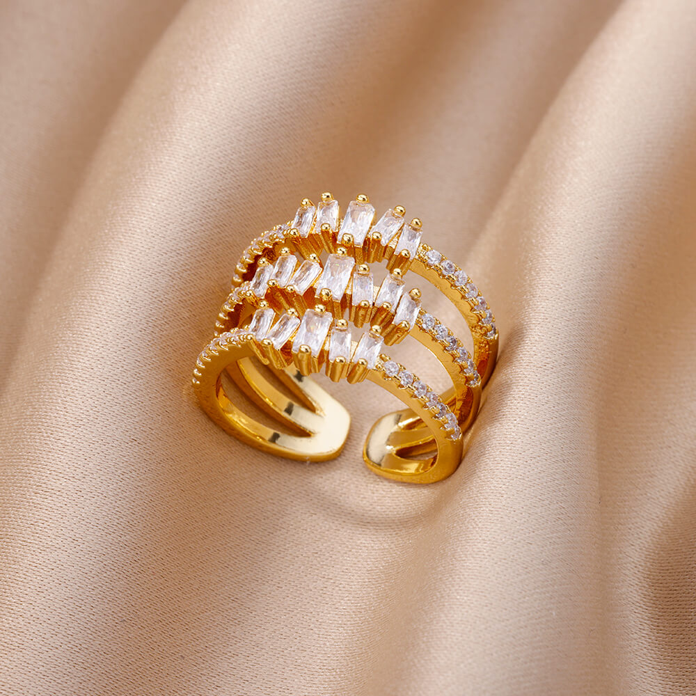 3-Layer Crystal Chic Ring