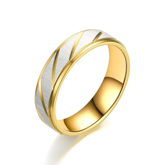 Golden Stripe Male Promise Ring
