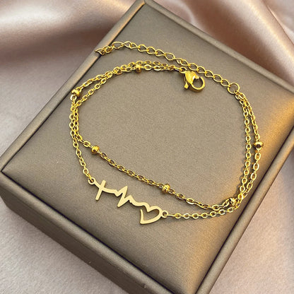 Heartbeat Multi-layer Bead Chain Bracelet