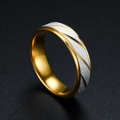 Golden Stripe Male Promise Ring