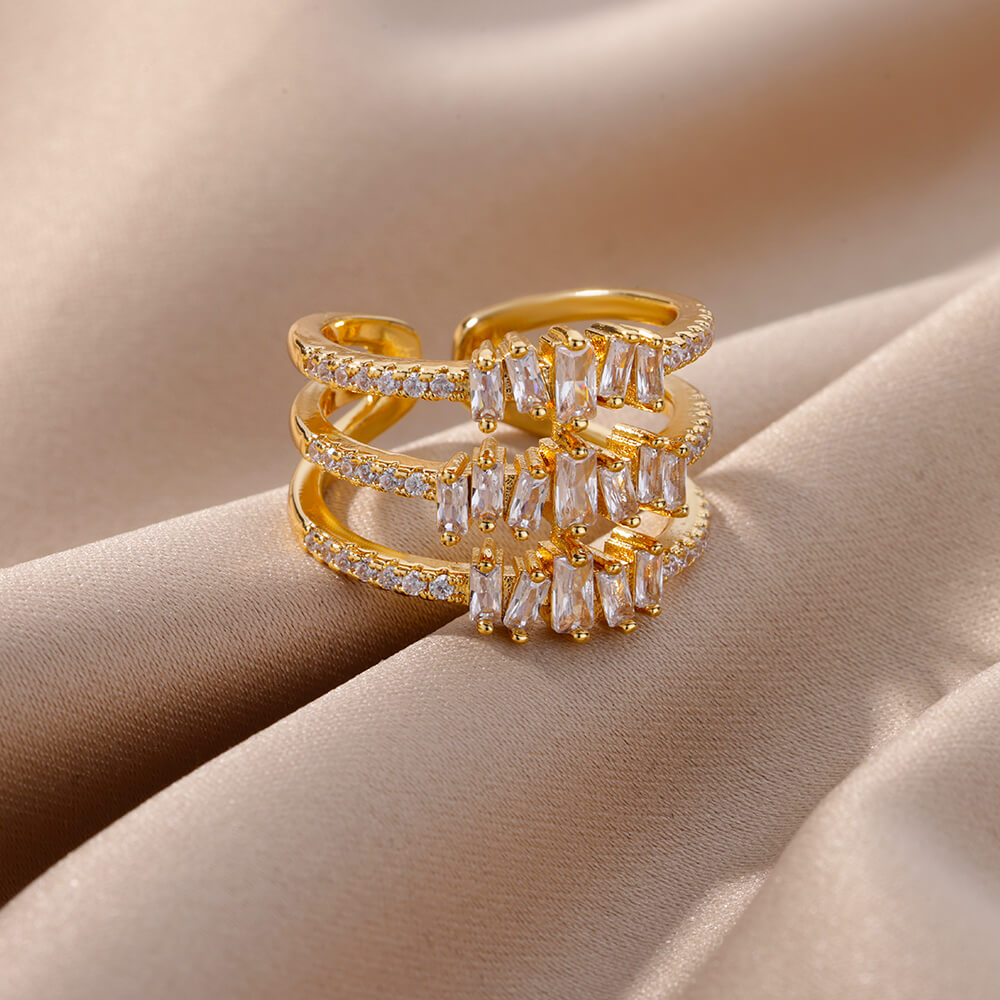 3-Layer Crystal Chic Ring