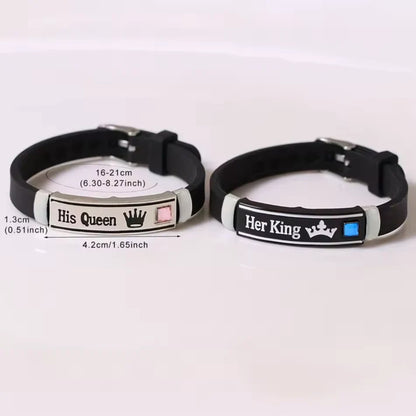 Luminous His Queen Her King Couple Bracelets